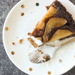 Spiced Pear and Molasses Upside-Down Cake