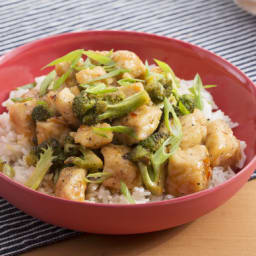 Spicy Hoisin Chicken and Broccoliwith Garlic Rice