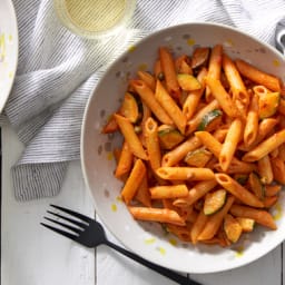Spicy Penne Pasta with Zucchini & Capers