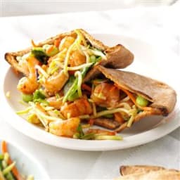 Spicy Shrimp-Slaw Pitas Recipe