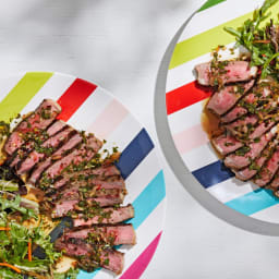 Spicy Thai Strip Steaks a la Plancha