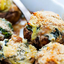 Spinach Artichoke Dip Stuffed Mushrooms (video)