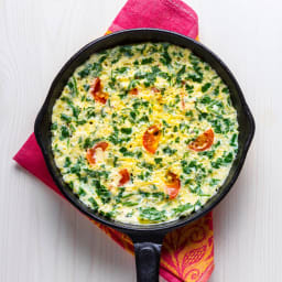 Spinach, Grape Tomato & Cheddar Frittata