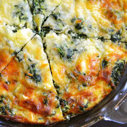 spinach, mushroom and feta crustless quiche