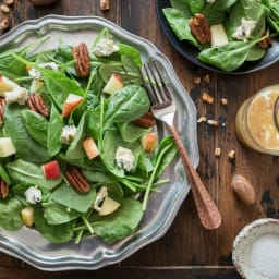 Spinach Salad with Maple Pecans, Apple and Blue Cheese