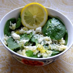 Spinach Salad with Orzo and Feta