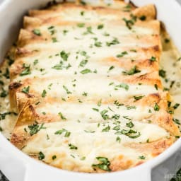 Spinach White Bean Enchiladas with Pepper Jack Sauce