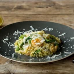 Spring Asparagus and Shrimp Risotto with Meyer Lemon