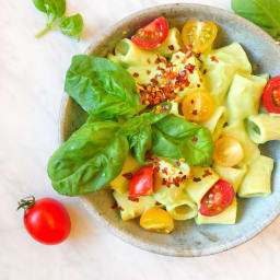 Spring Basil Dairy-Free Alfredo Pasta (It Takes Less Than 20 Minutes To Mak