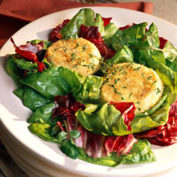 Spring Lettuces with Broiled Goat Cheese