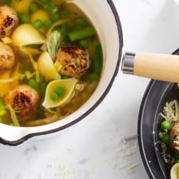 Spring meatball minestrone