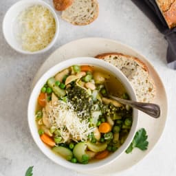 Spring Pesto Minestrone Soup