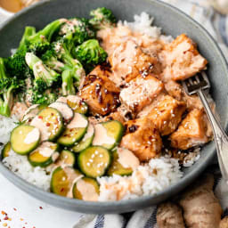 Sticky Salmon Rice Bowls