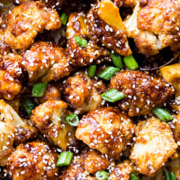 Sticky Sesame Cauliflower Bites