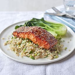 Sticky teriyaki salmon rice