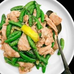 Stir-Fried Velvet Chicken with Snap Peas and Lemon-Ginger Sauce