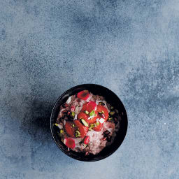 Strawberry & rose chia pudding