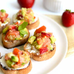 Strawberry, Avocado, Quinoa Bruschetta