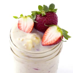 Strawberry Banana Steel Cut Overnight Oats Recipe