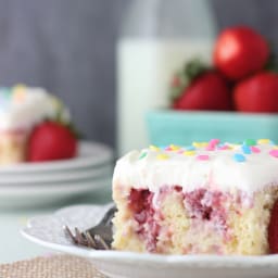 Strawberry Cheesecake Poke Cake