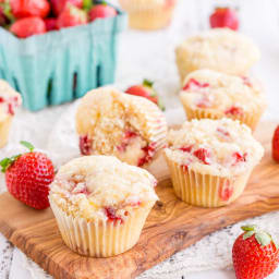 Strawberry Coffee Cake Muffins