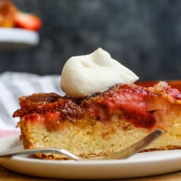 Strawberry-Rhubarb Upside-Down Cake