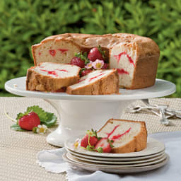 Strawberry Swirl Cream Cheese Pound Cake