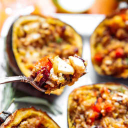 Stuffed Acorn Squash (Vegetarian Thanksgiving Main Course)