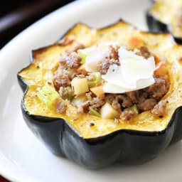 Stuffed Acorn Squash with Sausage and Apple