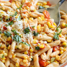 Summer Cavatelli with Corn, Tomatoes and Zucchini