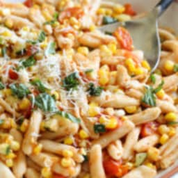 Summer Cavatelli with Corn, Tomatoes and Zucchini