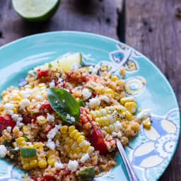 Summer Grilled Mexican Street Corn Quinoa Salad