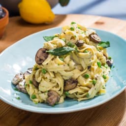 Sunny's Easy Mushroom, Peas and Pasta with 1-2-3 Alfredo Sauce