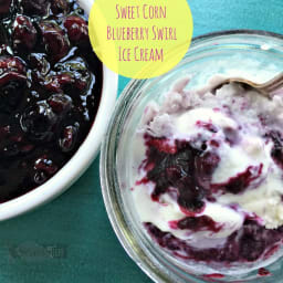 Sweet Corn Ice Cream with Blueberry Swirl