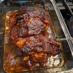 Sweet Ketchup and Bacon Topped Meat Loaf