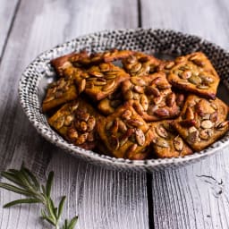 Sweet and Spicy Rosemary Cheddar + Gorgonzola Pumpkin Crackers