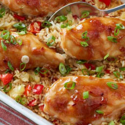 Teriyaki Chicken and Pineapple Rice Casserole