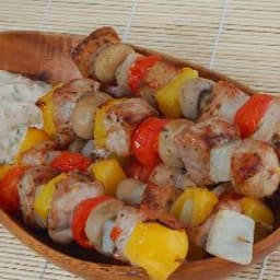 Tex-mex Pork Kabobs with Chili Sour Cream Sauce