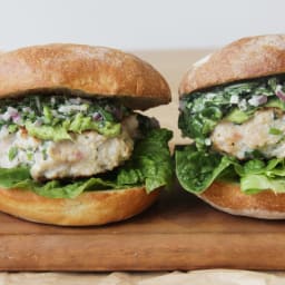 Thai Chicken Burgers with Coriander Slaw