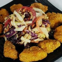 Thai Peanut Slaw with Popcorn Chicken