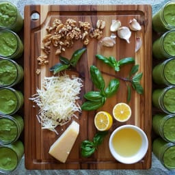 The "Besto Pesto": Lemon Walnut Basil Pesto Recipe ~ Homestead an