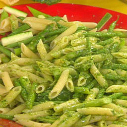 Three Vegetable Penne with Tarragon-Basil Pesto