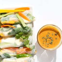 Tofu Mango Summer Rolls with Makhani dipping sauce
