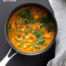 Tofu Matar Masala - Tofu Peas in Blender Masala Sauce