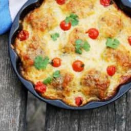 Tomato, Cheese and Meatball Casserole