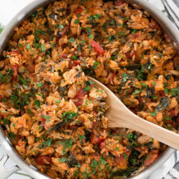 Tomato Herb Rice with White Beans and Spinach