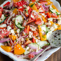 Tomato Salad with Red Onion, Dill and Feta