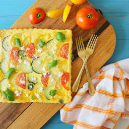 Tomato Zucchini Frittata with Feta Cheese