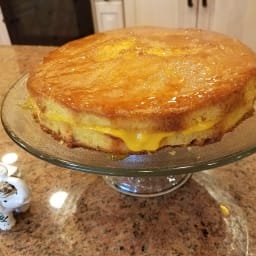 Triple Mango cake, with Mango curd