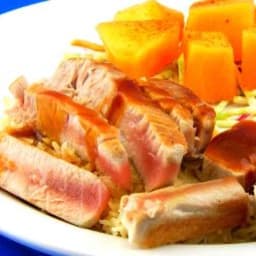 Tuna, Grilled Steaks with Fresh Fruit